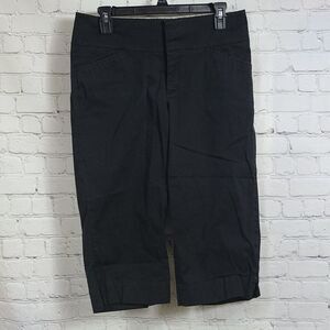 Dockers Black Mid-Rise Curvy Capri Pants Stretch Work Uniform Crops